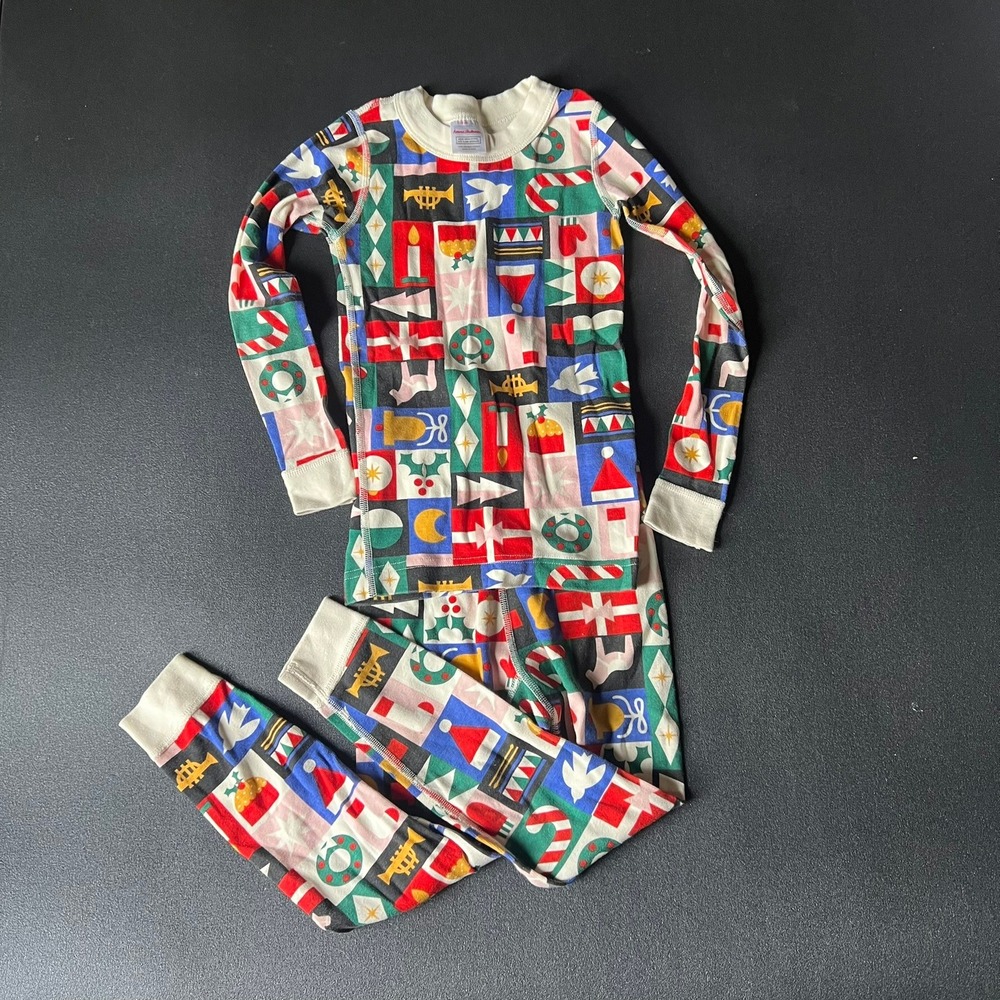 Hanna Andersson Kids size 5 Holiday Organic Cotton Pajama Set Festive Christmas
